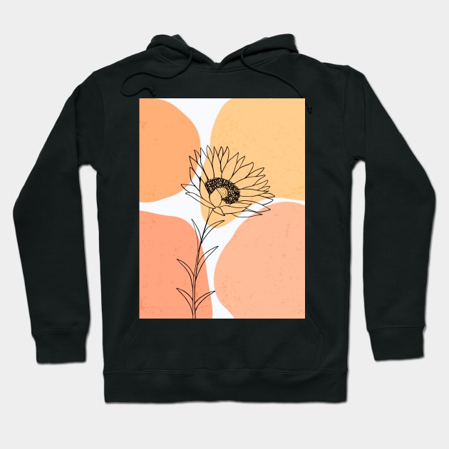 One Line Art Sunflower Hoodie by ArunikaPrints